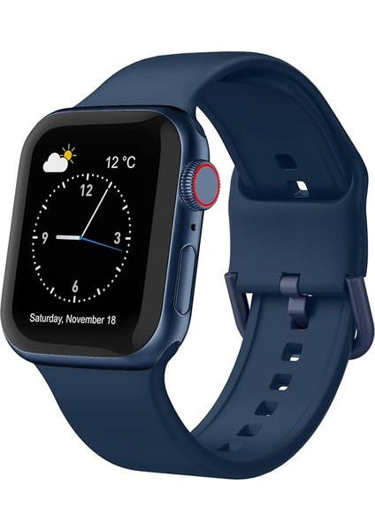Apple Saat Kayışı Yumuşak Silikon Spor Bileklik Yedek Kayışı, Tüm Iwatch Serisine Uygundur (Abyss Mavisi 38/40/41 Mm) (Yurt Dışından)