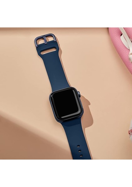 Apple Saat Kayışı Yumuşak Silikon Spor Bileklik Yedek Kayışı, Tüm Iwatch Serisine Uygundur (Abyss Mavisi 38/40/41 Mm) (Yurt Dışından) fiyatları