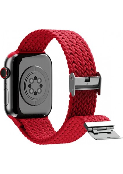 Apple Watch Band Için Örgülü Döngü Için 42MM 44MM 45MM Kadın/erkek, Iwatch Bantları Serisi Için Solace Elastics Streç Naylon Spor Kayış Bileklik Serisi 7 6 5 4 3 2 1 Se (Kırmızı) (Yurt Dışından) fiyatları