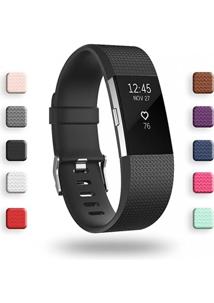 Akıllı Saat, Fitbit Charge 2 ile Uyumlu Bileklik Değiştirme Kayışı, Klasik ve Özel Ayarlanabilir Spor Bileklikler (Siyah-S) (Yurt Dışından)