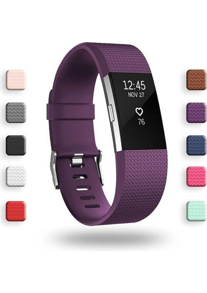 Akıllı Saat, Fitbit Charge 2 ile Uyumlu Bileklik Değiştirme Kayışı, Klasik ve Özel Ayarlanabilir Spor Bileklikler (Plum-S) (Yurt Dışından)