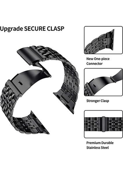 Apple Watch Bandı 42MM 44MM 45MM ile Uyumlu, Iwatch Serisi Için Sağlam Paslanmaz Çelik Metal Kayış, Gümüş/pembe Altın (Yurt Dışından) fiyatları