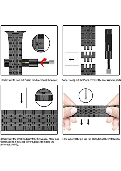 Apple Watch Bandı 42MM 44MM 45MM ile Uyumlu, Iwatch Serisi Için Sağlam Paslanmaz Çelik Metal Kayış, Gümüş/pembe Altın (Yurt Dışından) modelleri