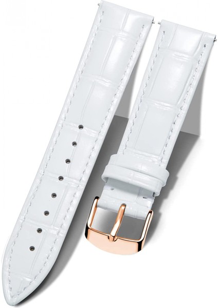 Avekı Hakiki Deri Yedek Saat Kordonu Erkekler Kadınlar Için Çok Renkli Su Geçirmez, Gr-Beyaz (24MM) (Yurt Dışından)