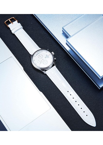 Avekı Hakiki Deri Yedek Saat Kordonu Erkekler Kadınlar Için Çok Renkli Su Geçirmez, Gr-Beyaz (24MM) (Yurt Dışından) modelleri