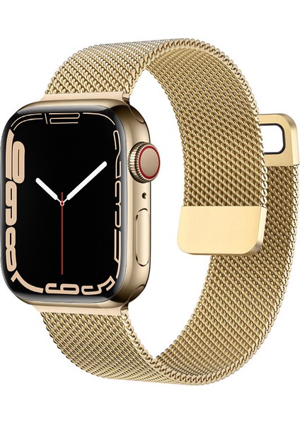 Apple Watch Band 45MM 44MM 42MM ile Uyumlu, Iwatch Serisi Için Paslanmaz Çelik Erkek ve Kadın Örgü Kayış Yedek Bant (Yurt Dışından)