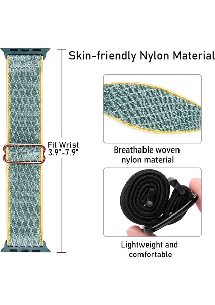 Apple Watch Kordonları 38/40/41MM ile Uyumlu Saat Kordonları, Iwatch Serisi 7/6/5/4/3/2/1 Se Için Esnek Naylon Solo Döngü Bandı, Kadın Erkek Için Ayarlanabilir 2'li Paket Elastik Kayış (Yurt Dışından) fırsatları