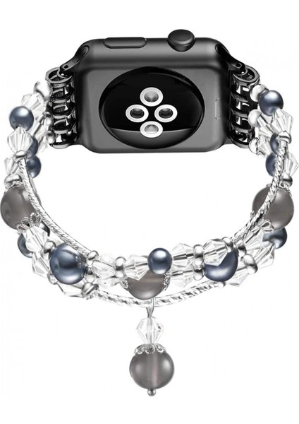 Avekı Band Apple Watch ile Uyumlu 42MM 44MM, Kadın Kız Elastik El Yapımı Inci Bileklik 42MM Apple Watch Serisi Için Yedek Se 6 5 4 3 2 1, Gri (Yurt Dışından) fiyatları