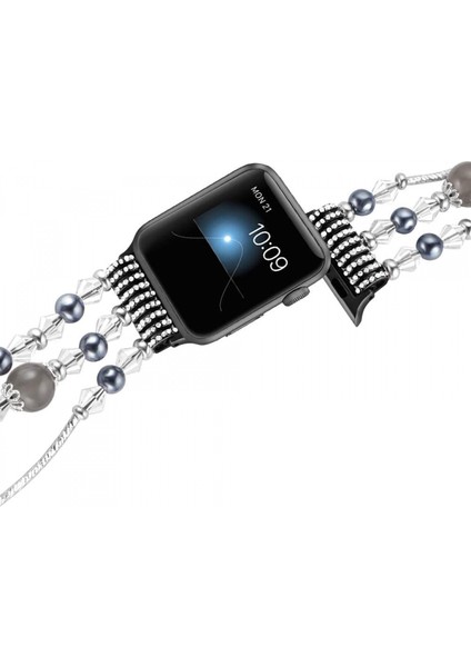 Avekı Band Apple Watch ile Uyumlu 42MM 44MM, Kadın Kız Elastik El Yapımı Inci Bileklik 42MM Apple Watch Serisi Için Yedek Se 6 5 4 3 2 1, Gri (Yurt Dışından) fırsatları