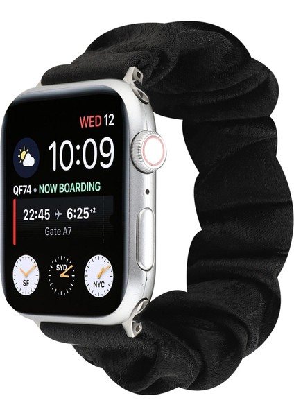 Apple Watch Band 38MM 40MM 41MM ile Uyumlu Bant Için, Scrunchie Elastik Bileklik Yedek Kayış Iwatch Serisi ile Uyumlu 7 6 5 4 3 2 1 Se Kadınlar Için (Siyah) (Yurt Dışından)