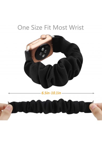 Apple Watch Band 38MM 40MM 41MM ile Uyumlu Bant Için, Scrunchie Elastik Bileklik Yedek Kayış Iwatch Serisi ile Uyumlu 7 6 5 4 3 2 1 Se Kadınlar Için (Siyah) (Yurt Dışından) modelleri