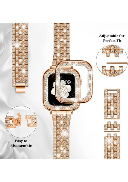 Avekı Kılıf Serisi ile Uyumlu Apple Watch Band Iwatch6/5/4/3/2/1, Bling Tam Elmas Taklidi Kadın Kız Takı Saat Bandı Için Şık Kristal Yedek Ayarlanabilir Bant, Rosegold (40MM) (Yurt Dışından) fırsatları