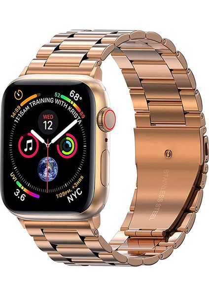 Apple Watch Band 42MM 44MM 45MM ile Uyumlu, Iwatch Se Serisi 7/6/5/4/3/2/1 Için Iş Amaçlı Paslanmaz Çelik Metal Bileklik (Gül Altın, 42MM/44MM/45MM) (Yurt Dışından)