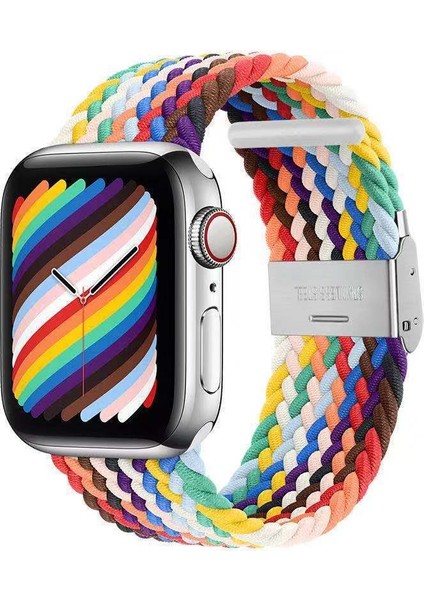Apple Watch Bantları ile Uyumlu 42MM 44MM 45MM, Gerilebilir Örgülü Solo Döngü Elastik Kadın Erkek Yedek Spor Bileklik, Paslanmaz Çelik Tokalı (Yurt Dışından)