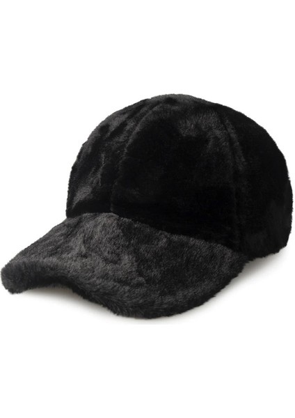 Trend Siyah Peluş Cap Şapka
