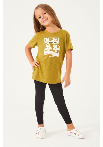 Anne Kız Tayt Takımı Yağ Yeşil