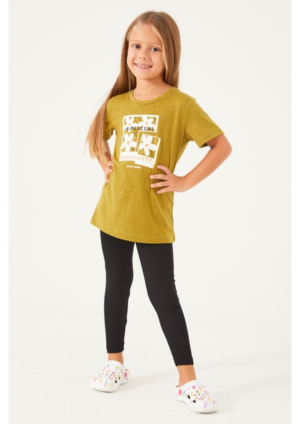 Anne Kız Tayt Takımı Yağ Yeşil modelleri