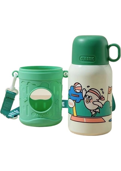 Çocuk Termos Bardak Karikatür Pipetli Bardak Paslanmaz Çelik Su Bardağı (Yurt Dışından)
