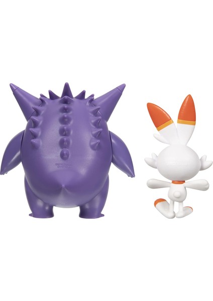 Pokemon Battle 2'li Figür - Gengar & Scorbunny modelleri