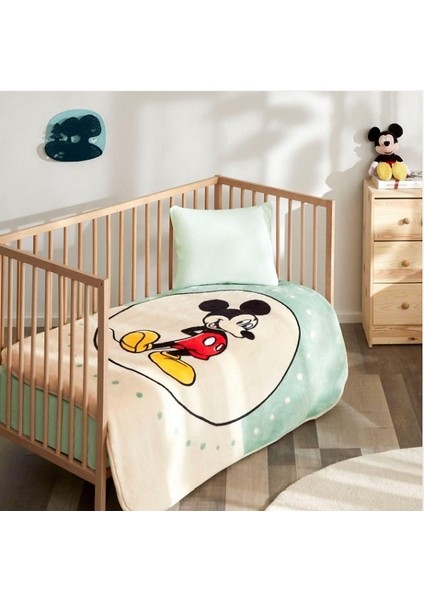 Taç Lisanslı Mıckey Mouse Cırcle Baby Bat Battaniye