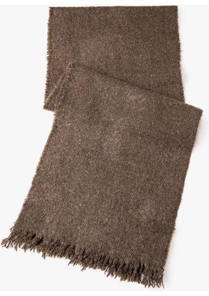 Atkı Uzun Dokulu Püskül Detaylı Akrilik Karışımlı