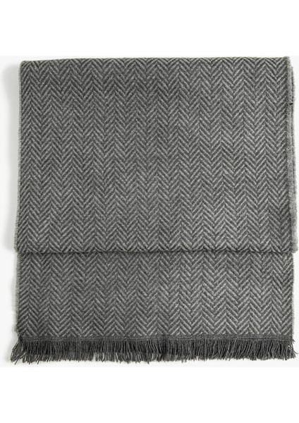 Atkı Balıksırtı Desenli Püskül Detaylı fiyatları