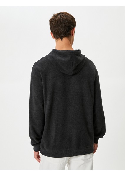 Basic Hoodie Rahat Kesim Uzun Kollu fırsatları