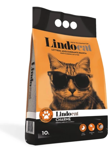 Lindocat Charme Aynısefalı ve Amber Kokulu Hassas Derili Kediler Için Kedi Kumu 10 lt