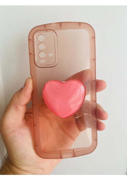 Xiaomi Mi 9t Kamera Korumalı Popsocketli Pembe Kılıf