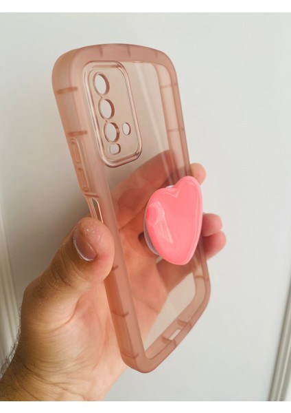 Xiaomi Mi 9t Kamera Korumalı Popsocketli Pembe Kılıf