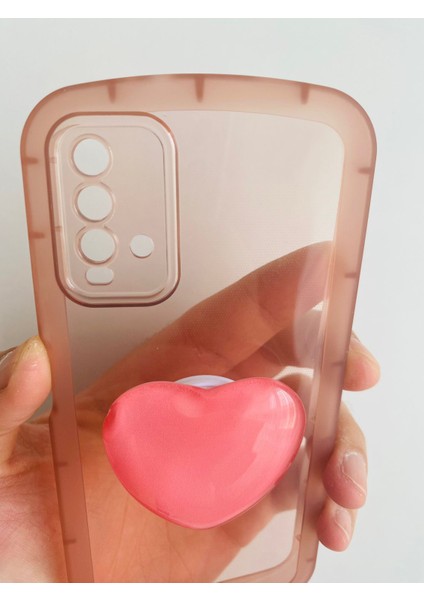 Xiaomi Mi 9t Kamera Korumalı Popsocketli Pembe Kılıf