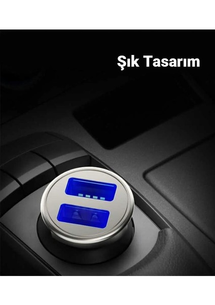 Hc Seri Turbo Şarj 45W Araç Şarjı USB + Type-C Girişli Qc3.0 Araç Çakmaklık Şarj Başlığı