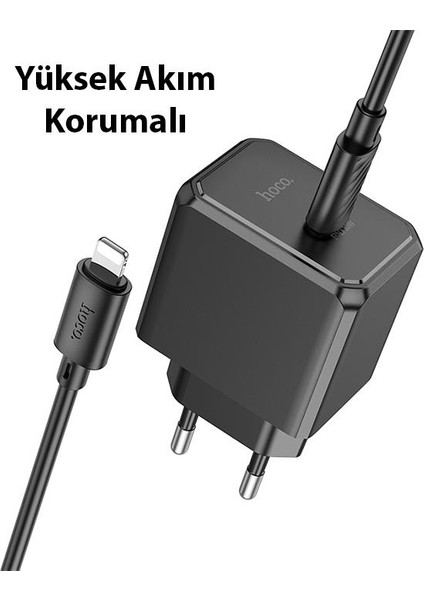 Hc Seri Akım Korumalı Turbo 30W Type-C Şarj Başlığı ve 1mt Lightning Kablo Şarj Seti Iphone Ile Uyumlu