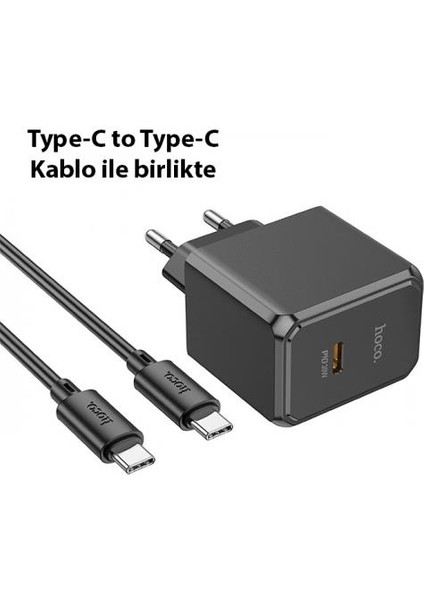 Hc Seri Şarj Akım Korumalı Turbo 30W Type-C Şarj Başlığı ve 1mt Type-C Kablo Şarj Seti
