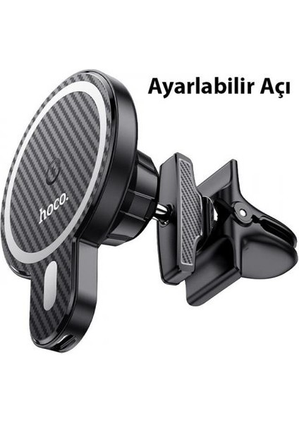 Hc Seri Mıknatıslı 15W Araç Şarjı ve Araç Içi Telefon Tutucu Ayarlanabilir Güçlü Mıkanatıslı Araç Şarjı