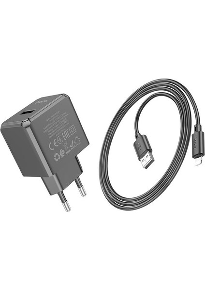 Hc Seri Akım Koruma USB Şarj Başlık ve 1mt Iphone Şarj Kablo Iphone 11 12 13 14 Pro Max Şarj