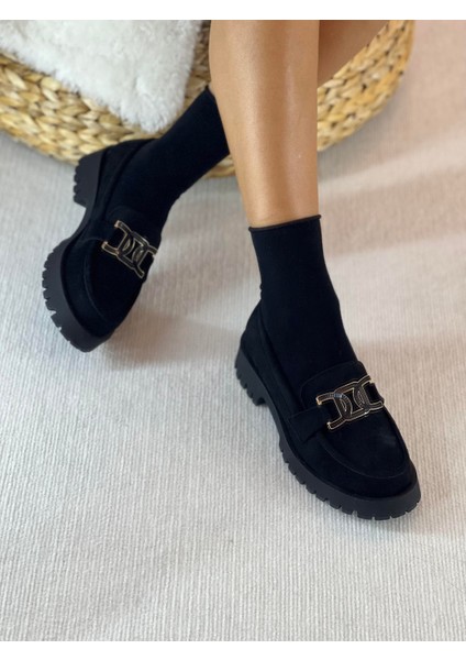 Dolce Siyah Süet Toka Detaylı Kadın Loafer