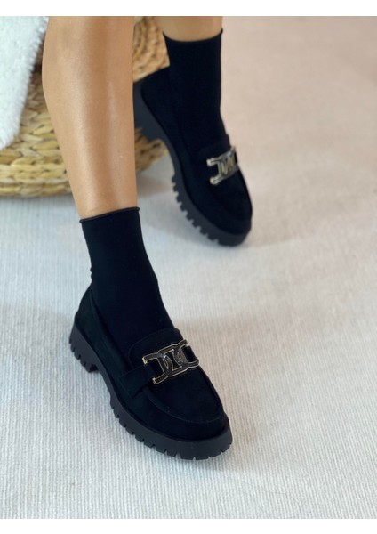 Dolce Siyah Süet Toka Detaylı Kadın Loafer