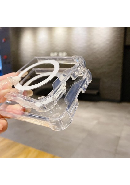 Samsung Galaxy Z Flip 5 ile Uyumlu Kılıf Wireless Şarj Özellikli Magsafe ile Uyumlu Nitro Anti Shock Transparan Köşeler Airbag Korumalı Ultra Kalın Galaxy Z Flip 5 ile Uyumlu Şeffaf Kılıf modelleri