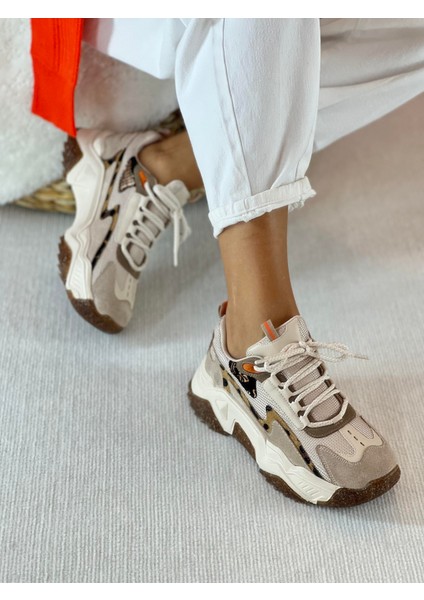 Noche Bağcıklı Bej Kadın Sneaker fırsatları