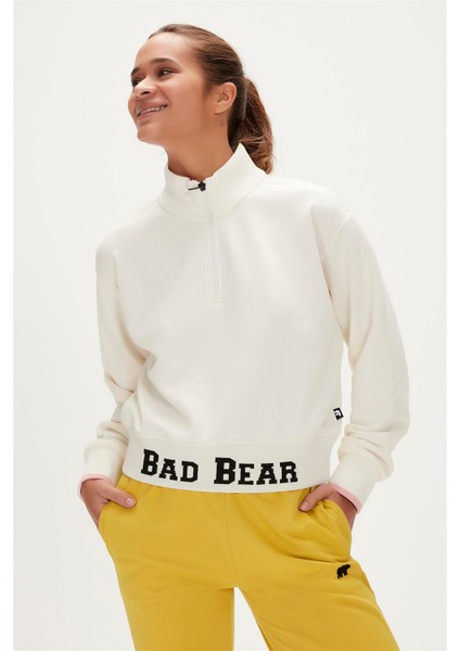 Zoe Half-Zıp Sweatshırt Beyaz Kadın Sweatshirt fiyatları