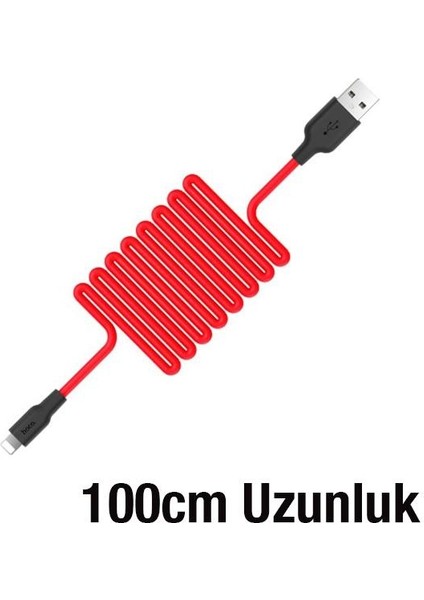 Hc Series 1mt 2.4A USB To iPhone Lightning Ultra Hızlı Şarj ve Data Kablosu, Akım ve Isı Korumalı Kopmaz Kablo