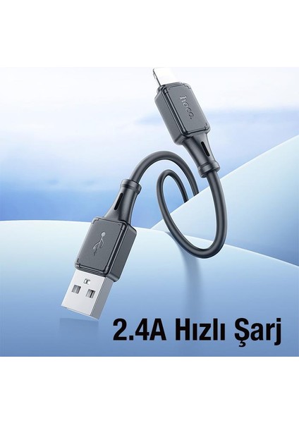 Hc Series 1mt 2.4A USB To iPhone Lightning Ultra Hızlı Şarj ve Data Kablosu, Akım ve Isı Korumalı Kopmaz Kablo