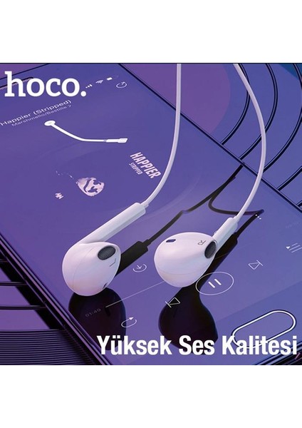Hc Series 1.2mt Kablolu Type-C Kulakiçi Mikrofonlu Kablolu Kulaklık, Hifi Ses Kaliteli Kulaklık
