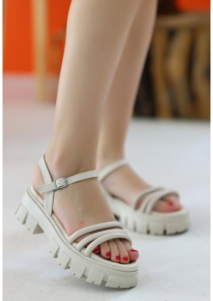 Tnssoft Slon Bej Cilt Sandalet fırsatları