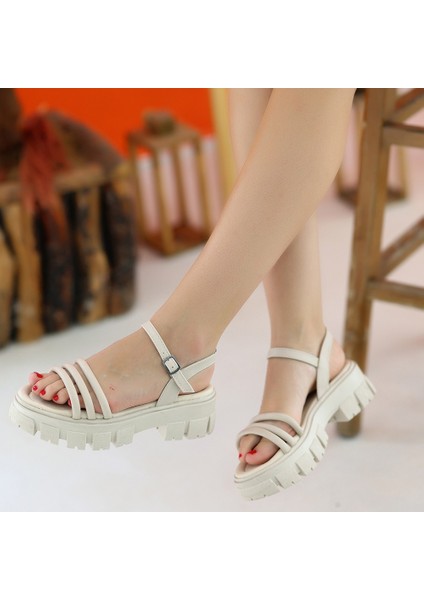 Tnssoft Slon Bej Cilt Sandalet indirimleri