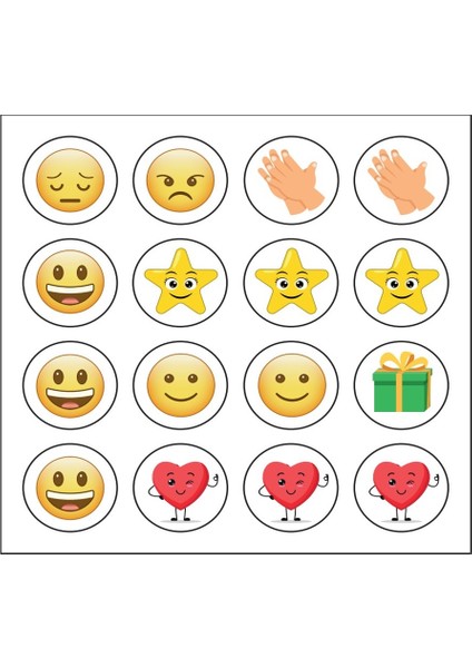 Mıknatıslı Manyetik Emoji Sticker Etiketler Gülenyüz yıldız Alkış Kalp