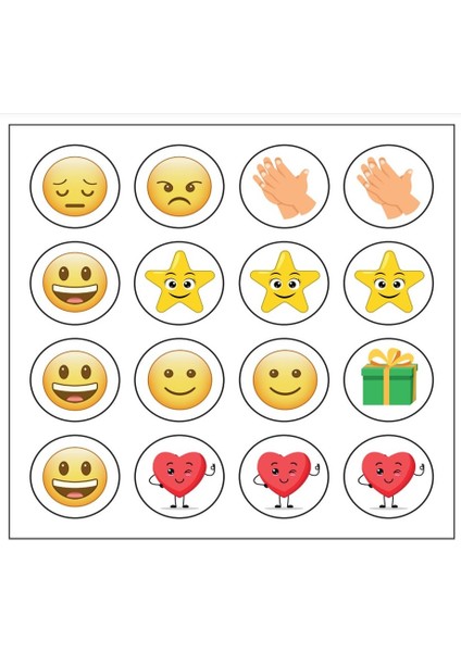 Mıknatıslı Manyetik Emoji Sticker Etiketler Gülenyüz yıldız Alkış Kalp