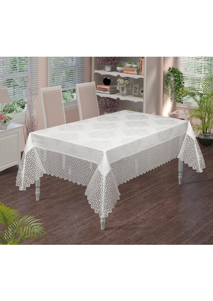 Melike Kadife Kumaş Fransız Güpürlü Günlük & Çeyizlik Lüks Masa Örtüsü