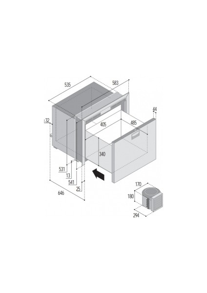 Vitrifrigo Dondurucu. DW100 Ocx2 Btx. Çekmeceli Tip. Paslanmaz Çelik.